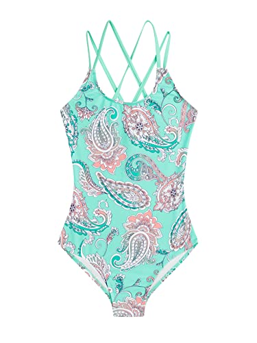 Image of Kanu Surf Girls' Reese UPF 50 Beach Sport Criss-Cross One Piece Swimsuit