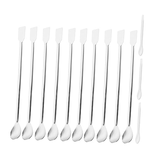 HOMOCONO 13pcs Laboratory Mixing Stainless Spatula Mixing Spatula Sufficient Quantity Spoons Shell Easter Eggs Bottle Holder Science Mini Spatula Stainless Steel Silver