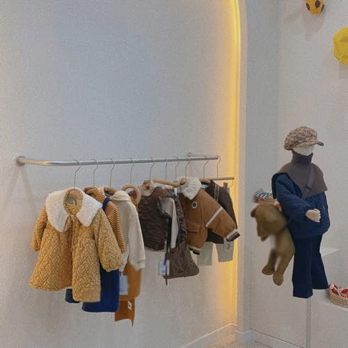 Perchero de pared de acero inoxidable con elegante acabado plateado para colgar ropa 4