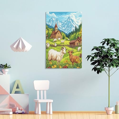 Toile chèvre impression haute définition grand format KDXVMLQPY pour chambre - 4