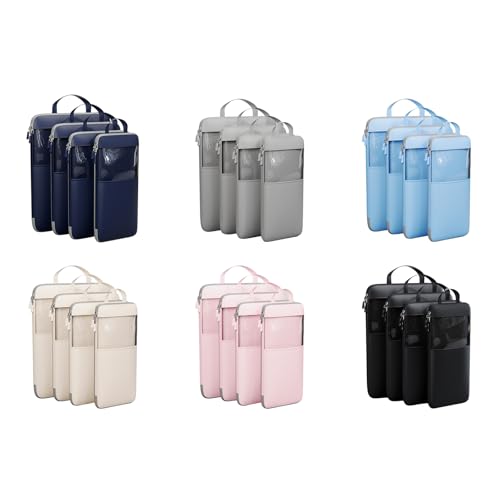 Sacs de rangement pour bagages et cubes de compression extensibles x4