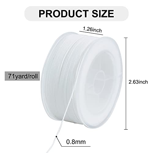 TONIFUL 0.8mm x 70 Yards White Nylon Cord Satin String for Bracelet Jewelry Making Rattail Macrame Trim Cord Necklace Bulk Beading Thread Kumihimo Chinese Knot Craft - Image 2
