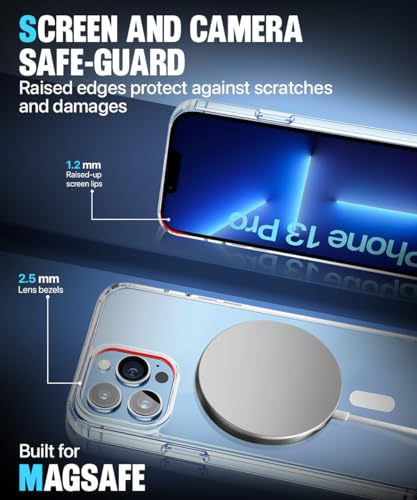 Image of WOW IMAGINE Ultra-Hybrid Back Case Cover for iPhone 13 Pro | Compatible with MagSafe | Drop and Camera Protection | Shock Proof Crystal Clear Mobile Back Case (PC+TPU, Transparent)