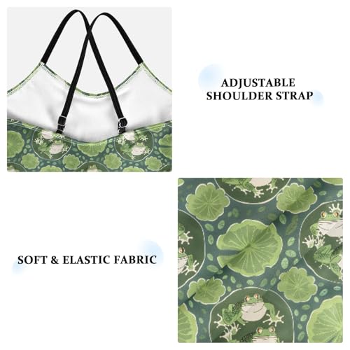 senya Girls Swimsuits One-Piece Swimwear Tie Bathing Suit Beach Summer Round Neck 5-6T Frog Pattern3