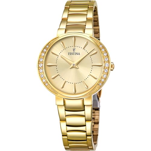 Festina Reloj Mujer F20687/2 Outlet Caja de Acero Inoxidable 316l Dorado Correa de Acero Inoxidable 316l Plateado