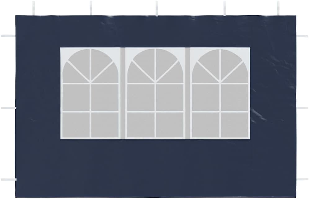2-Piece Party Tent Sidewall Replacement, Blue Outdoor Canopy Side Panel Set with Decorative Windows, Weather-Resistant PE Fabric for Gazebo Events, 118 x 118 x 77 Inch