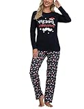 EISHOPEER Conjunto de pijama suave de manga larga para mujer, M