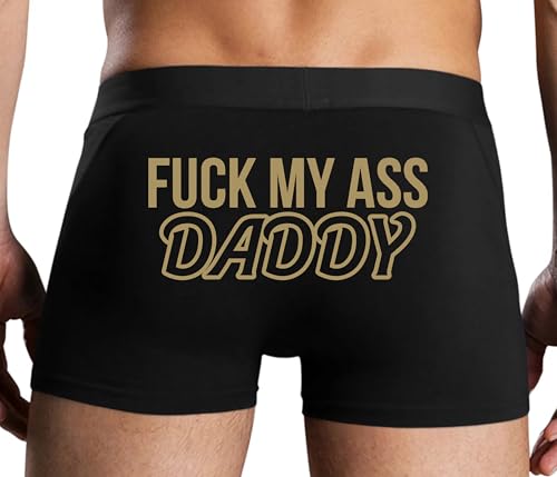 Knaughty Knickers Fuck My Ass Daddy - DDLG Anal Play - Butt Stuff Black Mens Boxer Brief Sexy Adult Design