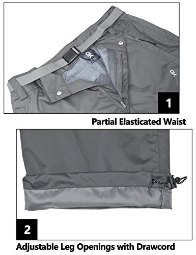 image for Little Donkey Andy Men's Lightweight Waterproof Breathable Rain Pants 