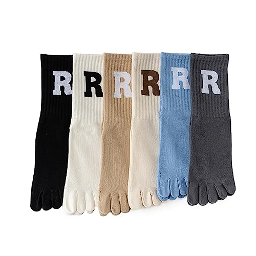 PILATSY Yoga Socks. Non-slip Skid Five Toe Socks with Grip for Pilates, Ballet, Barre, and Barefoot Workouts