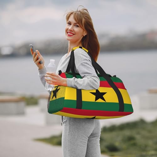 Flag Of Ghana Foldable Travel Duffel Bag Tote Carry On Luggage Bag For Weekend Getaways, For Spontaneous Trips 7