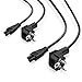 kwmobile 2x Cavo di alimentazione presa IEC 320-C5 - Cavi spina Schuko CEE 7/4 angolare - Presa C5 a 3 pin per PC computer portatile stampante monitor