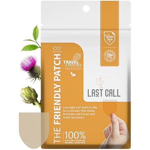 The Friendly Patch Last Call Patch - Late Night Out - Plant Powered Wearable Patches with Vine Tea, Caffeine, Milk Thistle, Artichoke Leaf Extract - Wellness 8 Pack Cover