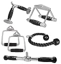 Combo Gym Cable Machine Attachments – Tricep Rope, V Bar, Straight Rotating Bar & Row Handle | Heavy Duty Strength Training Cable Machine Attachment for Home Gym & Workout, Strength Training gallery image