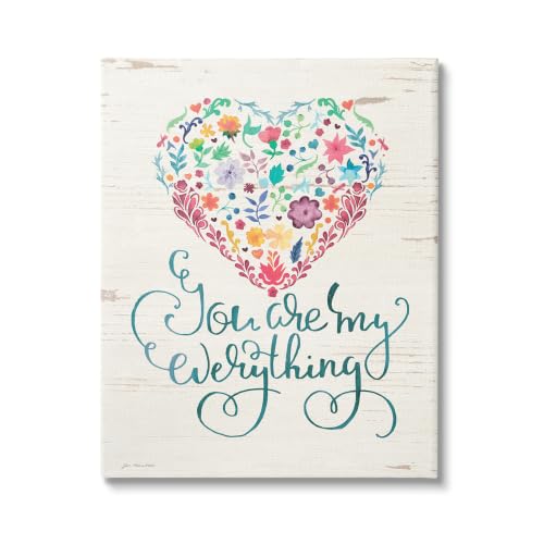 Stupell Industries 'You Are My Everything Floral Heart'| Canvas Art