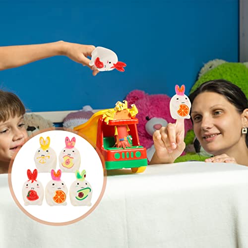 Toyvian 5pcs de desenho animado fantoches de coelho fantoches de dedo contando fantoches de dedo fan