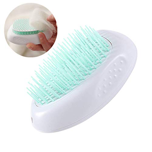Dogs Cats Brush for Grooming,Pet Slicker Comb for Shedding Hair, Removes Undercoat, Mats and Loose Hair, Self Cleaning and Round Tip Bristles