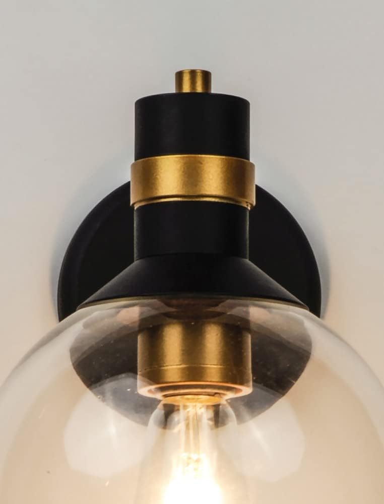 Maxim Lighting Cabin LED 1-Light Wall Sconce | Bronze/Gold Finish | Clear Glass Shade | Hallway Bedroom Wall Sconce | 10318CLBZGLD