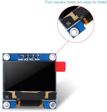 0.96 Inch OLED Display Module SSD1306 128x64 Pixel I2C IIC Self-Luminous Screen Board Blue Compatible with Arduino Raspberry Pi - 3