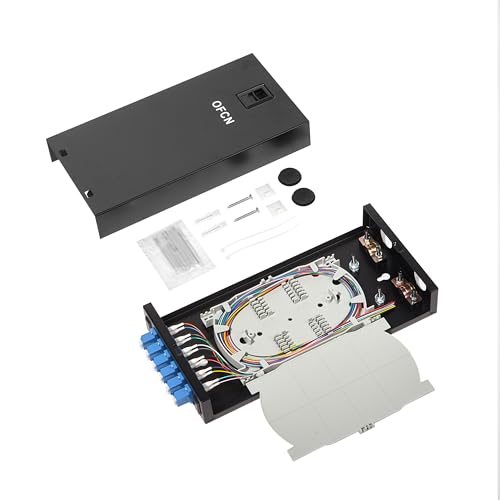 Wallmount Box Fiber Optic Terminal encloure 6 LC Duplex Port with 12 Strand LC UPC singlemode OS1 Colorful pigtials and 6 pcs Duplex LC Adaptor Loaded by OFCN - Used condition - Image 3