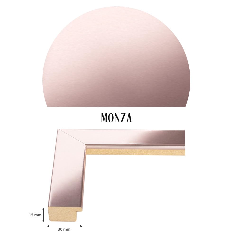 Bildershop-24 Puzzlerahmen Monza Rosegold 33x95cm (ca. 500-1000 Teile) ANTIREFLEX Entspiegelt