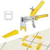 Fliesen-Nivelliersystem 1/16 Zoll 300 Stück Fliesen-Abstandsclips, Fliesen-Kits, wiederverwendbare Keile für Boden, Wand, Fliesen-Nivellierwerkzeuge für die Installation