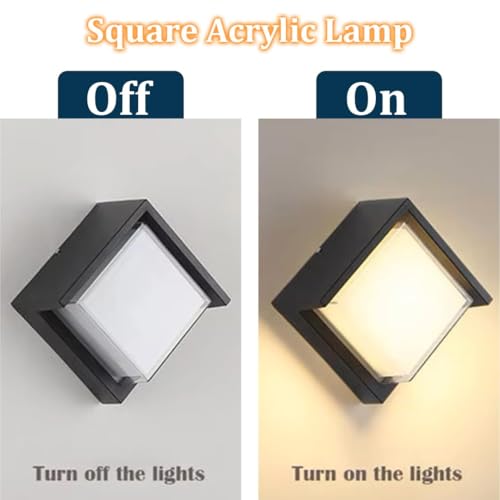 Image of fizzytech 5W LED Up & Down Wall Light, Warm White Square Decorative Wall Lamp for Indoor & Outdoor, Balcony, Living Room, Bedroom & Porch, Pack of 2