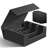 Homthy 1800+ Card Deck Case for Trading Cards, Leather Magnetic Closure Commander Card Storage Bo...