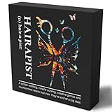 Hair Salon Decor Hairapist Definition Wooden Box Sign Decorations for Home Office Shelf Table Counter Beauty Shop Barbershop Desk Decor Gifts for Men Male Hairstylist 5 x 5 Inch (Black)