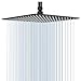GGStudy Oil Rubbed Bronze 16 Inch Square Stainless Steel Shower Head Rain Style Shower Head (Black)