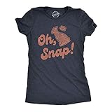 Mens Oh Snap T Shirt Funny Chocolate Easter Bunny Basket Egg Hunt Gift for Her Crazy Dog Novelty Womens T-Shirts for Easter Holiday for Foodies Soft Comfortable Funny Womens Tee Heather Navy L