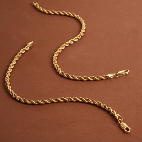 Jewelry Atelier Gold Filled Chain Bracelet Collection - 14K Solid Yellow Gold Filled Rope Chain Bracelets For Women And Men With Different Sizes (2.7Mm, 3.8Mm) #TOP2