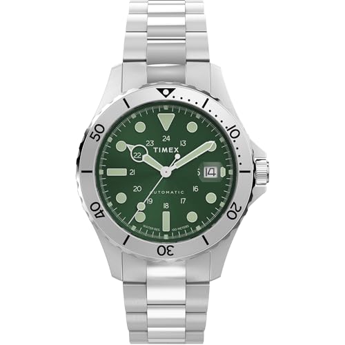 Montre Navi Timex 41 mm homme boîtier acier et cadran vert classique