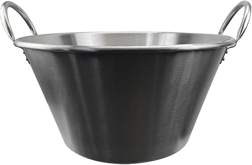 DBM IMPORTS Cazo Grande Para Carnitas Grande 25 pulgadas de ancho x 13 pulgadas de profundidad, acero inoxidable Caso Carnitas Comal