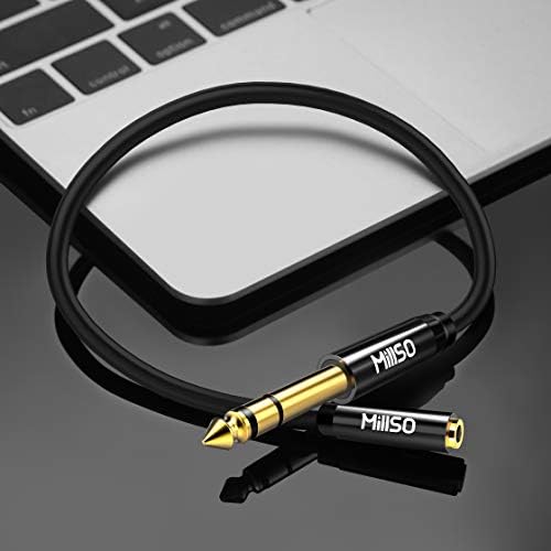 MillSO 1/4 to 3.5mm Headphone Adapter TRS 6.35mm 1/4 Male to 3.5mm 1/8 Female Jack Stereo Audio Adapter for Amplifiers, Keyboard Piano, Home Theater, Mixing Console, Headphones - 12inch/30CM