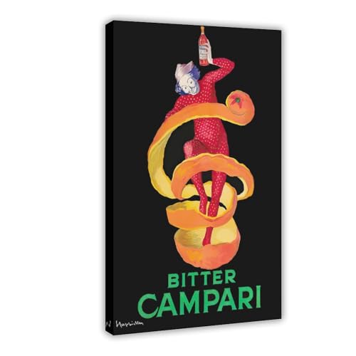 Póster vintage de Bitter Campari en lienzo, decoración de dormitorio, decoración de paisaje, regalo, 60 x 90 cm
