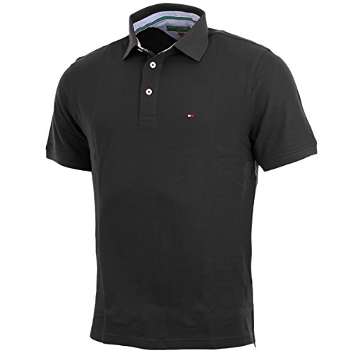 Tommy Hilfiger Golf Herren einfach Kurzarm Pique-Poloshirt TM108 - Schwarz...