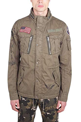Schott NYC Squad28 Chaqueta, Verde (Kaki Kaki), Large para Hombre