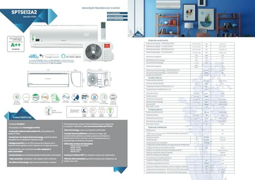 Miniatura 3 de Infiniton Aire Acondicionado Sptse12a2, 12000 Btu, Wifi Incorporado, Bomba De Calor, Control Remoto, Modo Sleep, A , Blanco