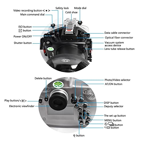 Sea Frogs 40M/130ft Underwater Camera Housing Waterproof Case for Nikon Z7, Compatible with Nikon Z6, w/ 6 Inch Dome Port Kit