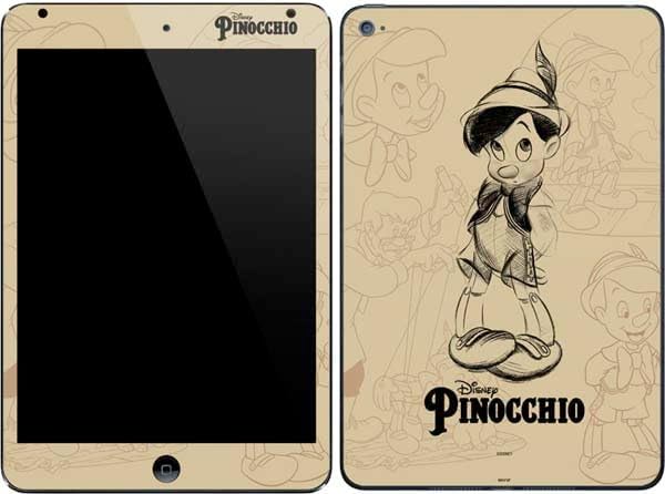 Skinit Decal Tablet Skin Compatible with iPad Mini 4 - Officially Licensed Disney Pinocchio Sketches Portrait Design