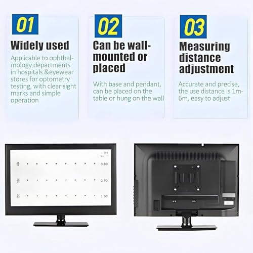 Tabla digital de agudeza visual LCD con control remoto para pruebas de visión 8