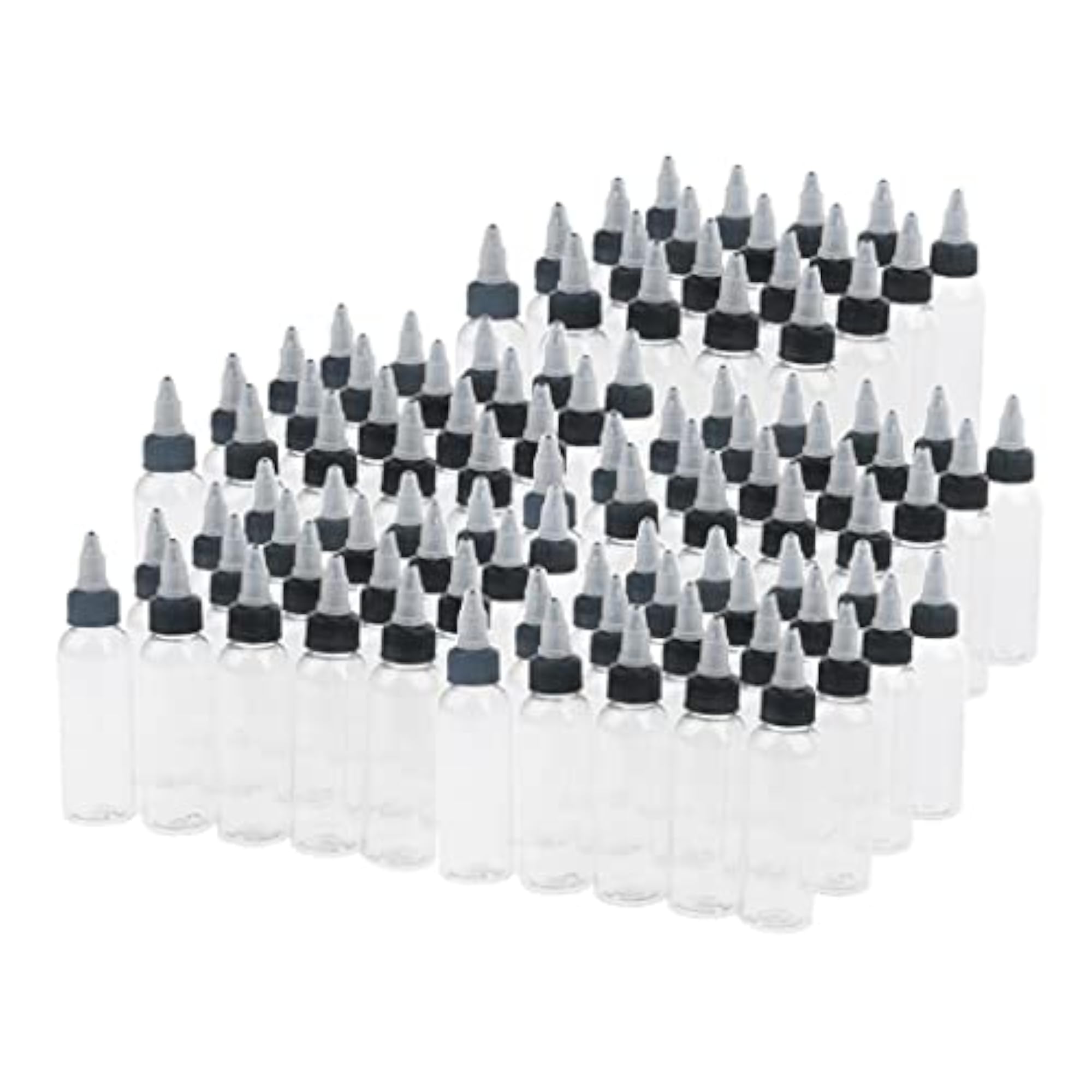 100 Pcs Empty Plastic Squeeze Bottles with Caps