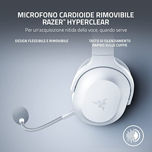 Barracuda X (2022) - Cuffia Wireless Multipiattaperma per Giochi e Dispositivi Mobili (SmartSwitch Dual Wireless, 250 g di Design Ergonomico, TriForce 40mm, Microfono Cardioide) Mercury Bianco - Cuffia gaming - Immagine 5