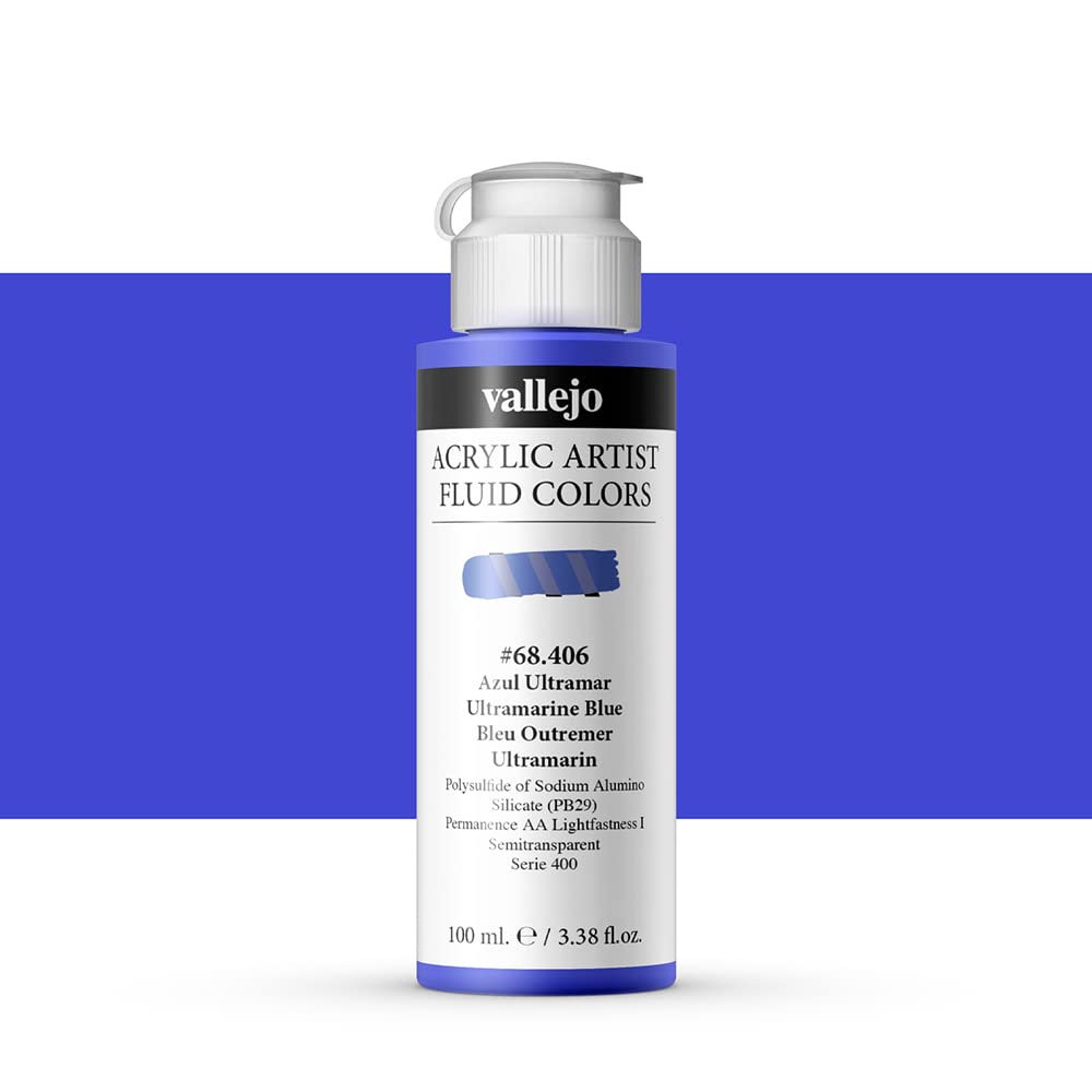 Vallejo Acrylic Fluid Color 68406 Ultramarine Blue (100ml)