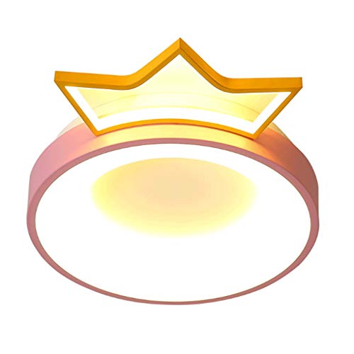 Preisvergleich Produktbild JYDQM LED-Deckenleuchte, Persönlichkeit Kind Deckenleuchten Princess Crown, Schmiedeeisen Acryl, Kinderzimmer Study Lighting