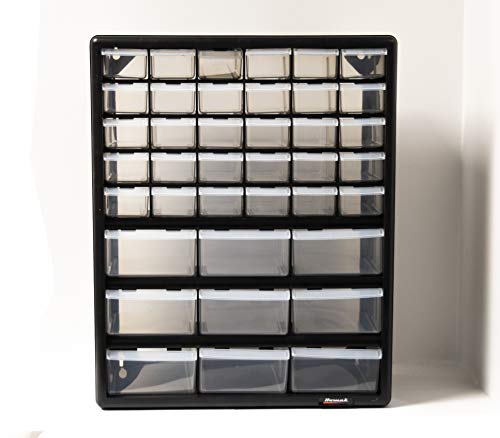 Homak Parts Organizer, Black, 39 Drawers - Thumbnail 2