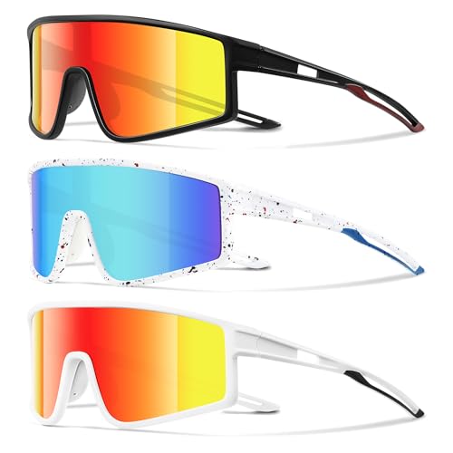 Kegrimi 3 Pack Kids Sunglasses Youth Baseball Polarized Sun Glasses