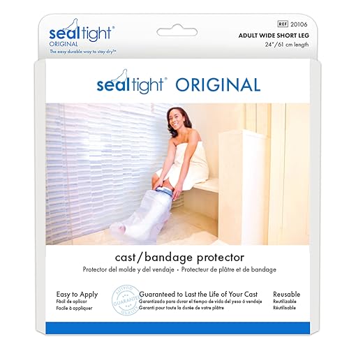 Brownmed Seal-Tight Original Cast & Bandage Protector - Waterproof Adult Leg Cast Cover - Adult Short Wide Leg
