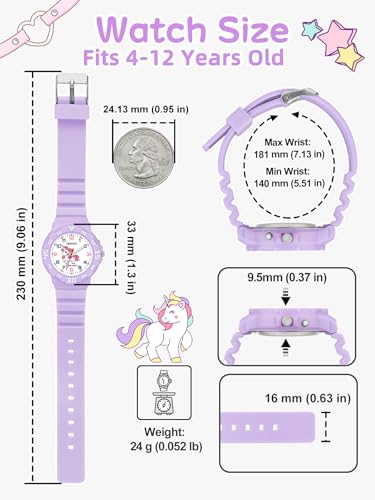 Image of Kids Analog Watches for Girls Boys Watches with Soft Band Learning Time 50M Waterproof Children Watch Easy to Read for Ages 4-12 Kids Gift